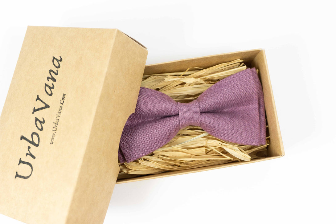 Purple mens and boys bow ties for weddings