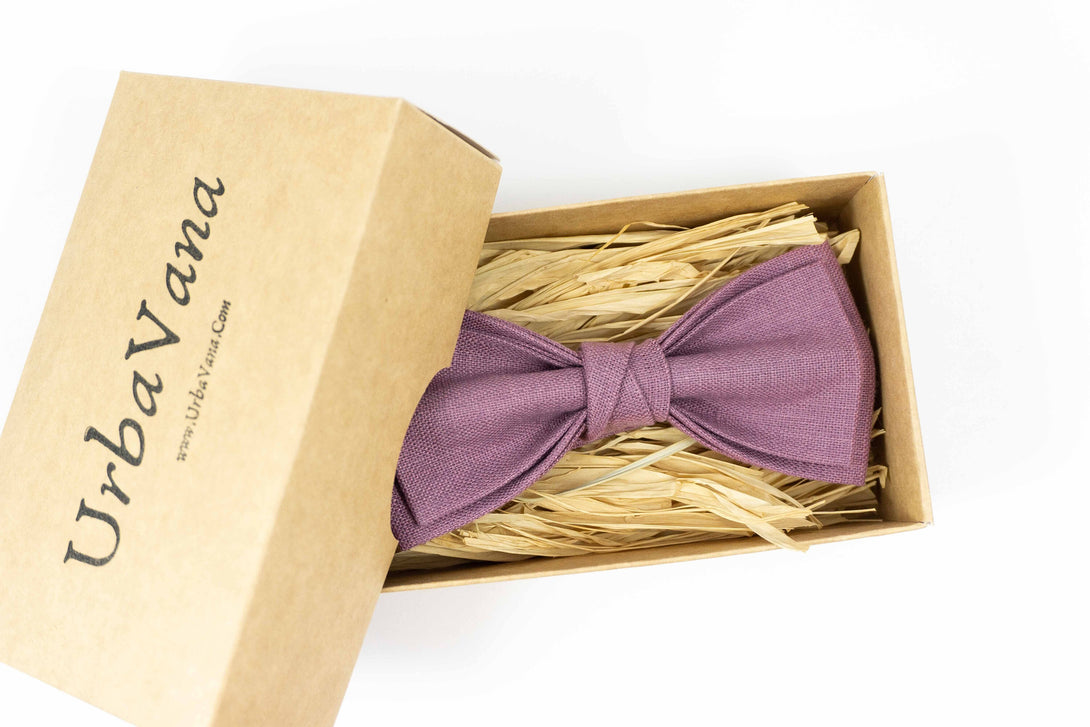 Purple color pre-tied bow tie for men