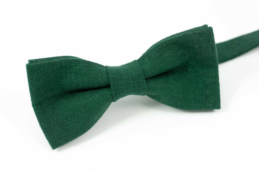 Dark green groomsmen bow ties for weddings - green bow ties for men and toddler