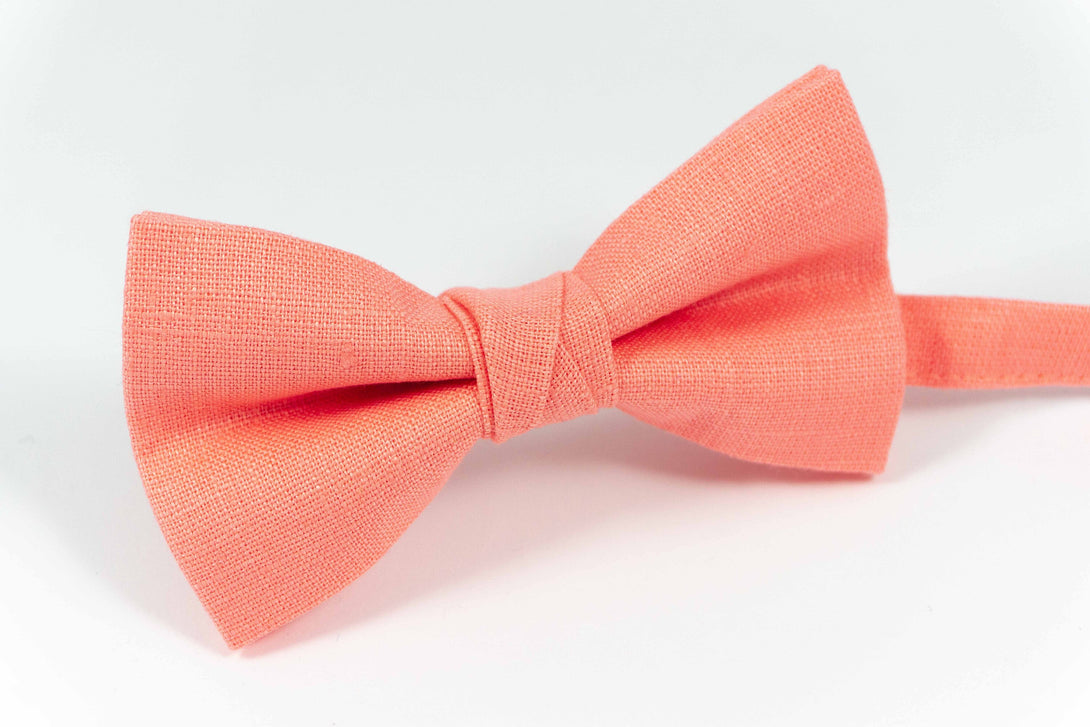 Rose color pre tied groomsmen bow ties for weddings