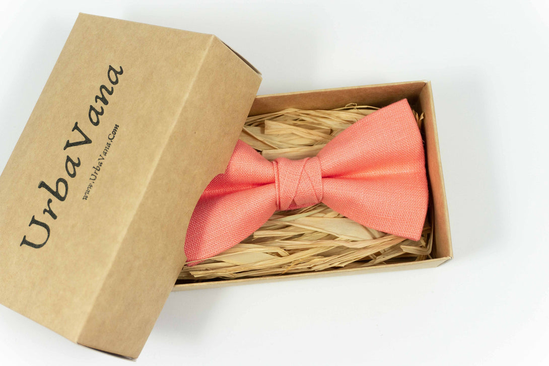 Rose color pre tied groomsmen bow ties for weddings