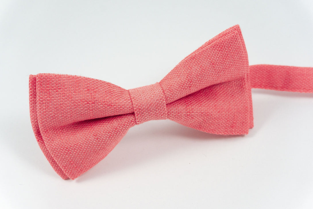 Light coral color bow ties for men and toddler boys