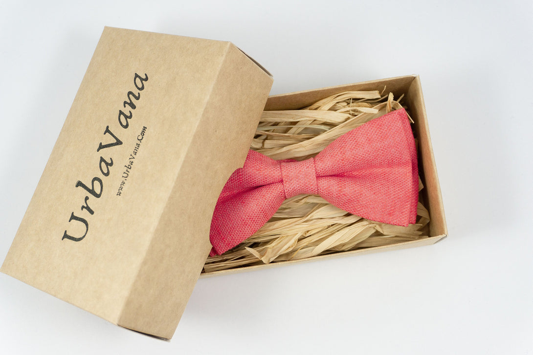 Light coral color bow ties for men and toddler boys