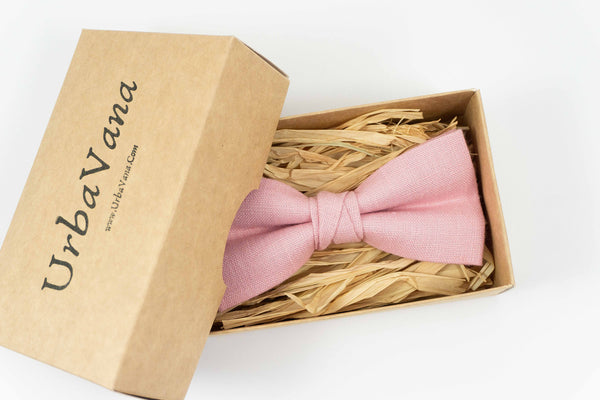 Pink classic mens wedding bow ties for groomsmen - pink wedding necktie