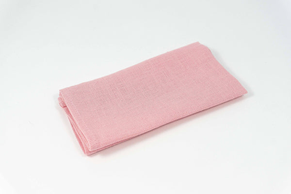 Pink color linen pocket square or handkerchief for men available with matching bow tie or necktie