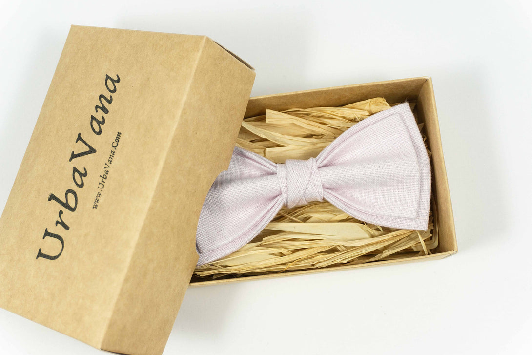 Light Pink pre-tied mens bow ties for groomsmen gifts