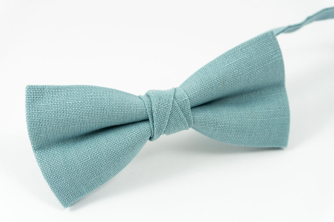 Sea blue classic mens wedding bow ties for groomsmen - ties for men and handkerchiefs