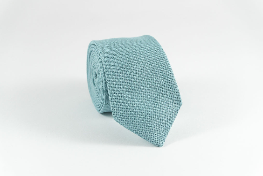 Sea blue pre-tied linen bow tie for wedding - wedding bow tie gift for groomsmen