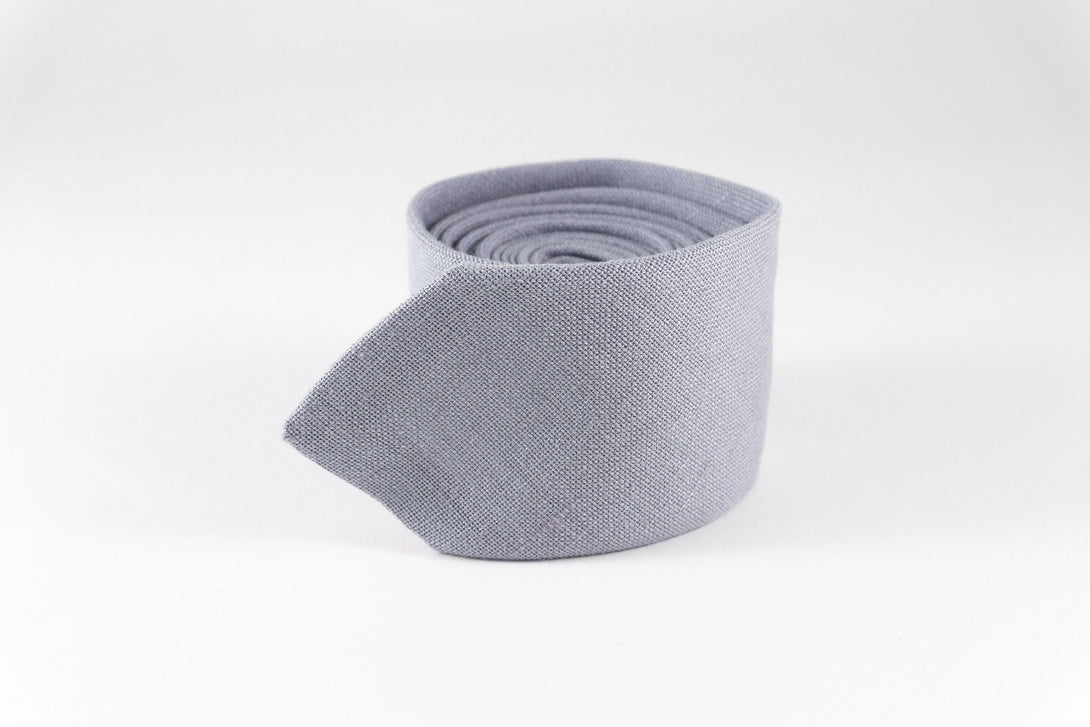 Lilac grey linen classic bow ties for men