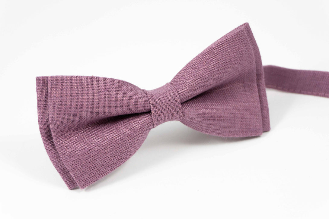 Purple mens and boys bow ties for weddings