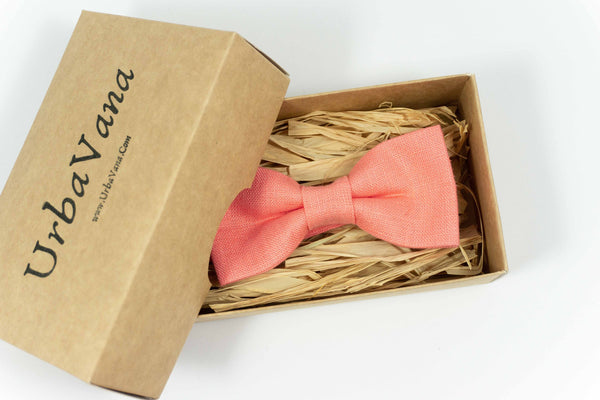 Rose pre-tied wedding bow tie for groomsmen