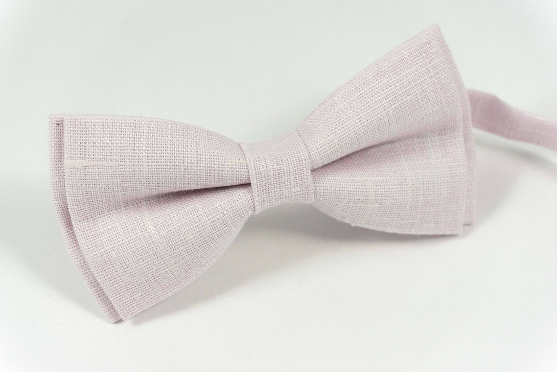 Blush light pink mens pre tied wedding bow ties