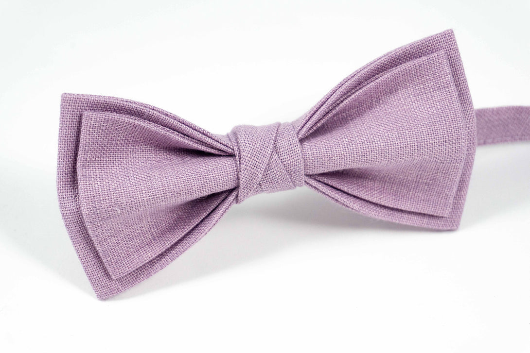 Light purple linen best mens ties for weddings or ring bearer bow ties