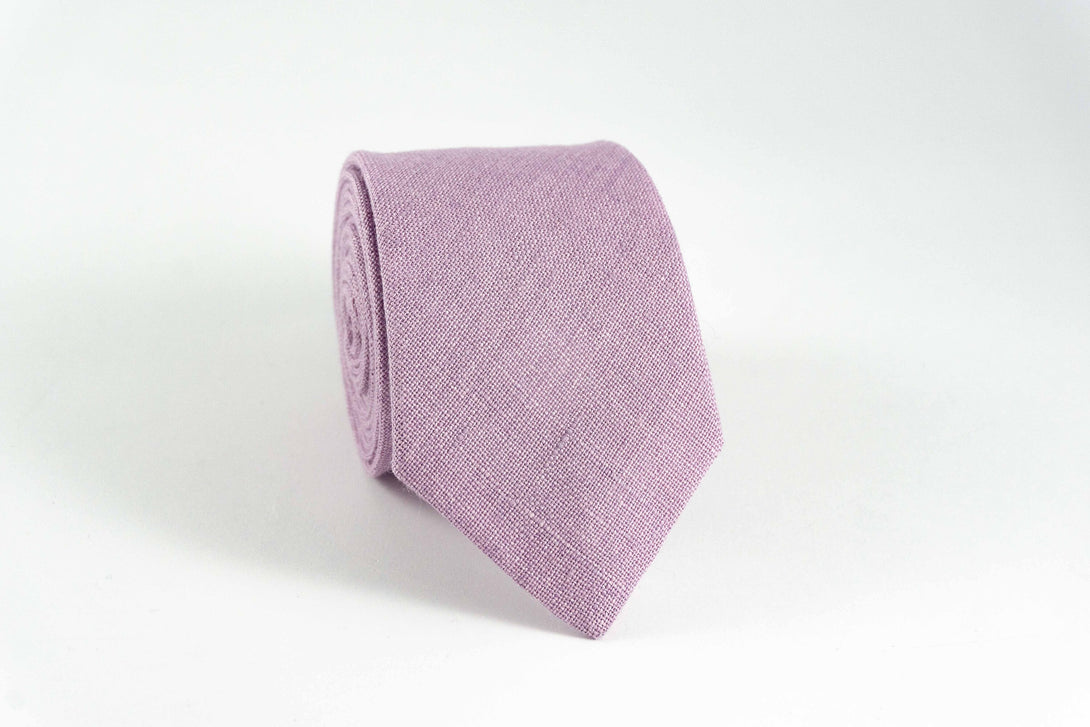 Light purple pre-tied linen mens bow ties