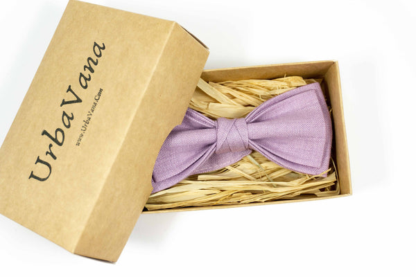 Light purple linen best mens ties for weddings or ring bearer bow ties