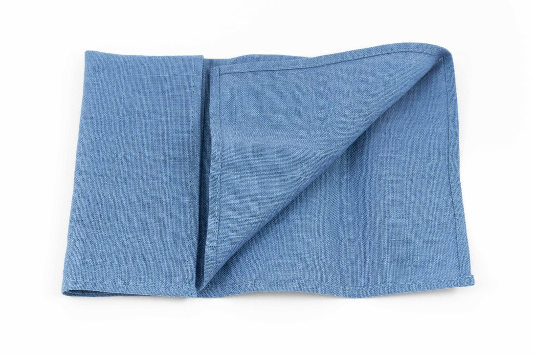 Blue color pre-tied linen bow ties for men and boys