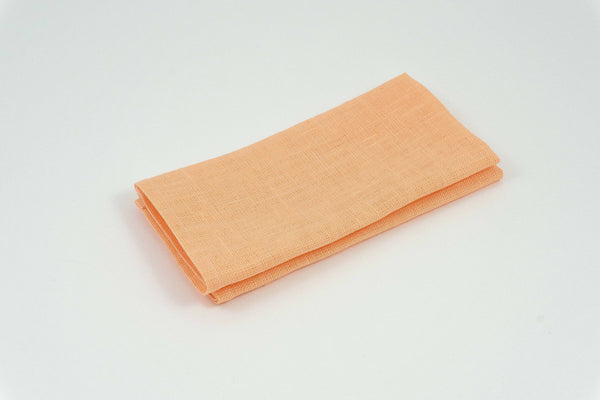 Peach color linen pocket square and handkerchief for weddings available with matching necktie or bow tie