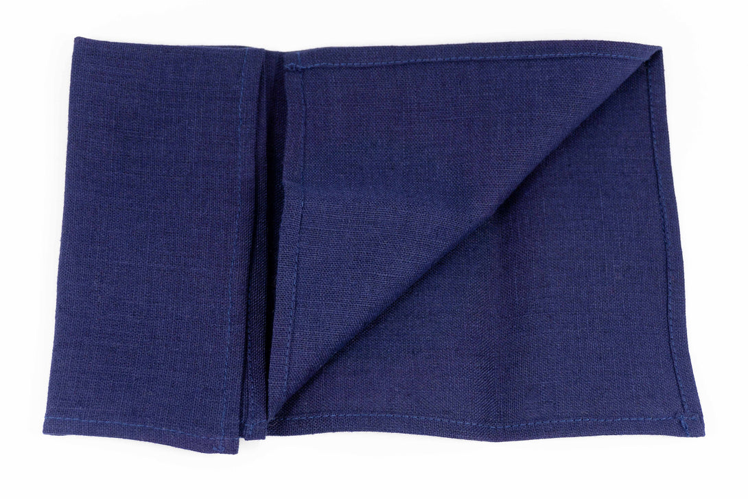 Dark navy blue color pocket square or handkerchief for men