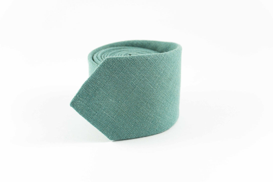 Sea Green mens linen bow ties for groomsmen gift