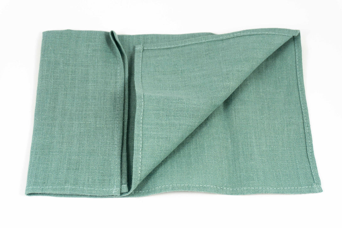 Sea green color linen wedding bow ties available with matching pocket square - green bow ties for men and boys as wedding gift ideas