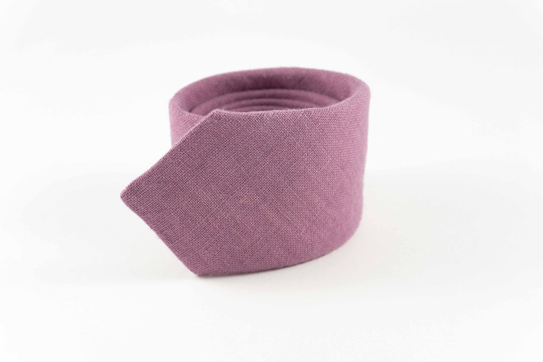 Purple linen bow tie for weddings