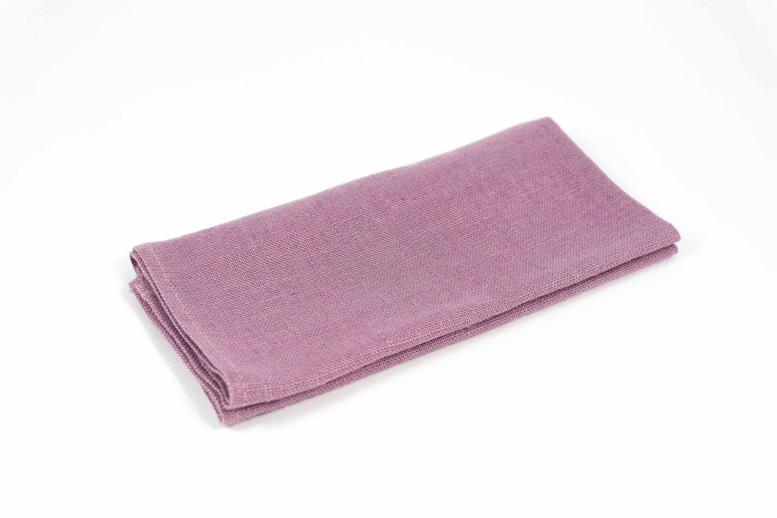 Purple color linen pocket square or handkerchief for men and boys available with matching bow tie or skinny necktie