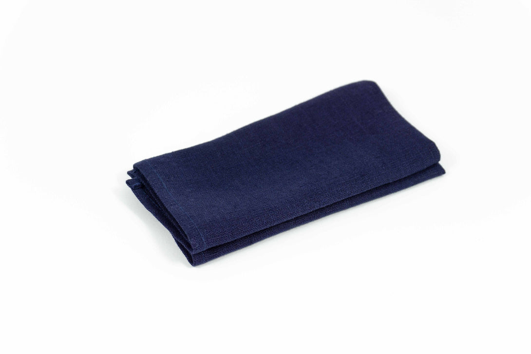 Dark navy blue color pocket square or handkerchief for men