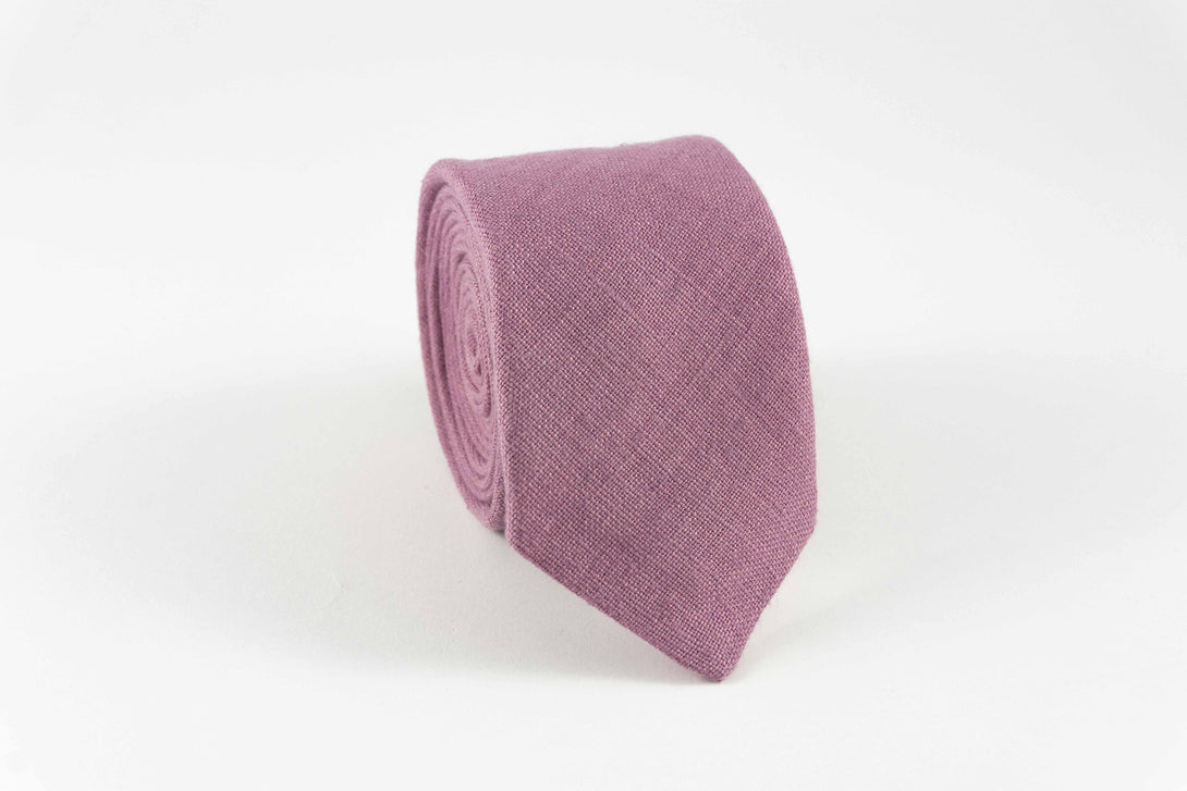 Light purple pre-tied linen bow tie for wedding - wedding bow tie gift for groomsmen