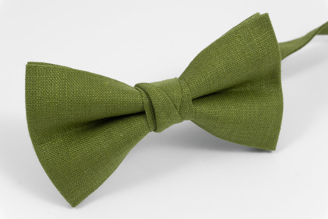 Light olive green wedding bow ties for men and boys