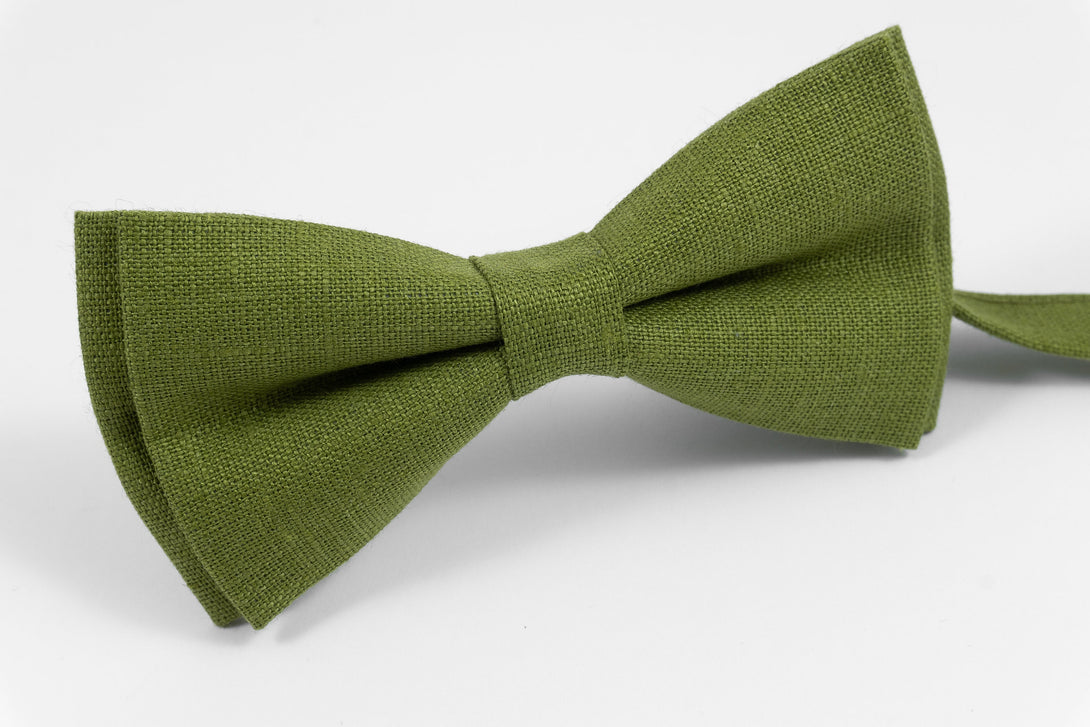 Light olive green groomsmen bow ties for weddings