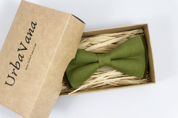 Light olive green groomsmen bow ties for weddings