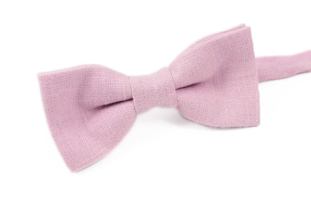 Light Purple linen boys and kids bow ties - ties for men and pocket square as wedding gift ideas or gift for groomsmen