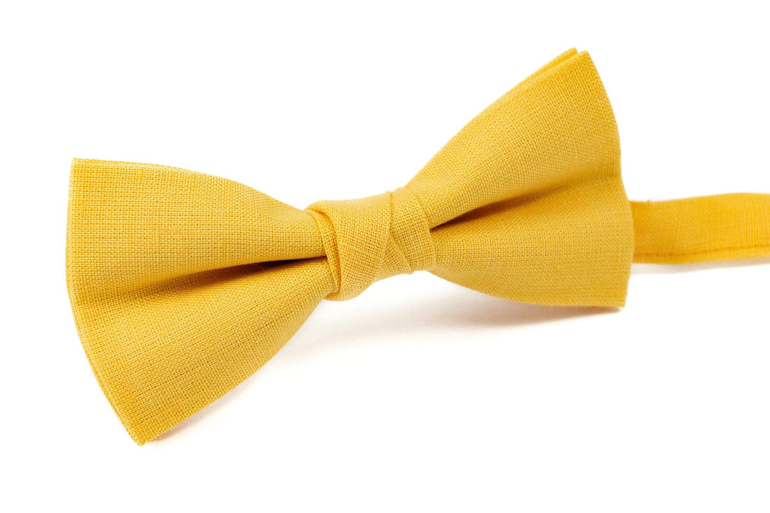 Yellow pe-tied bow ties for men and baby boys