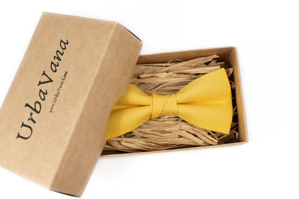 Yellow pe-tied bow ties for men and baby boys