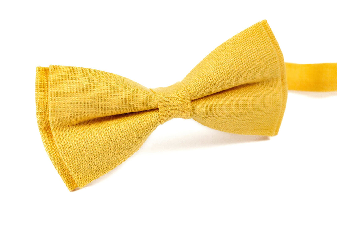 Yellow mens wedding bow ties for groomsmen