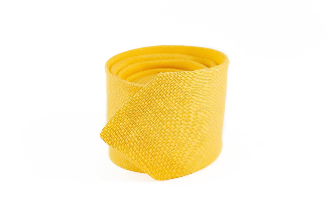 Bright Yellow linen bow ties for men and baby boys / Bright yellow groomsmen necktie for summer wedding available with matching handkerchief