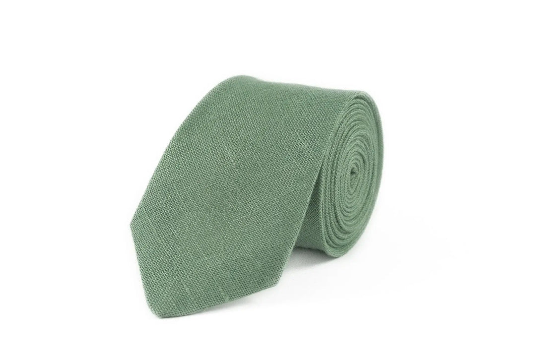 Sage green color linen pocket square / handkerchief available with matching wedding necktie for groomsmen / Unique anniversary gift for men