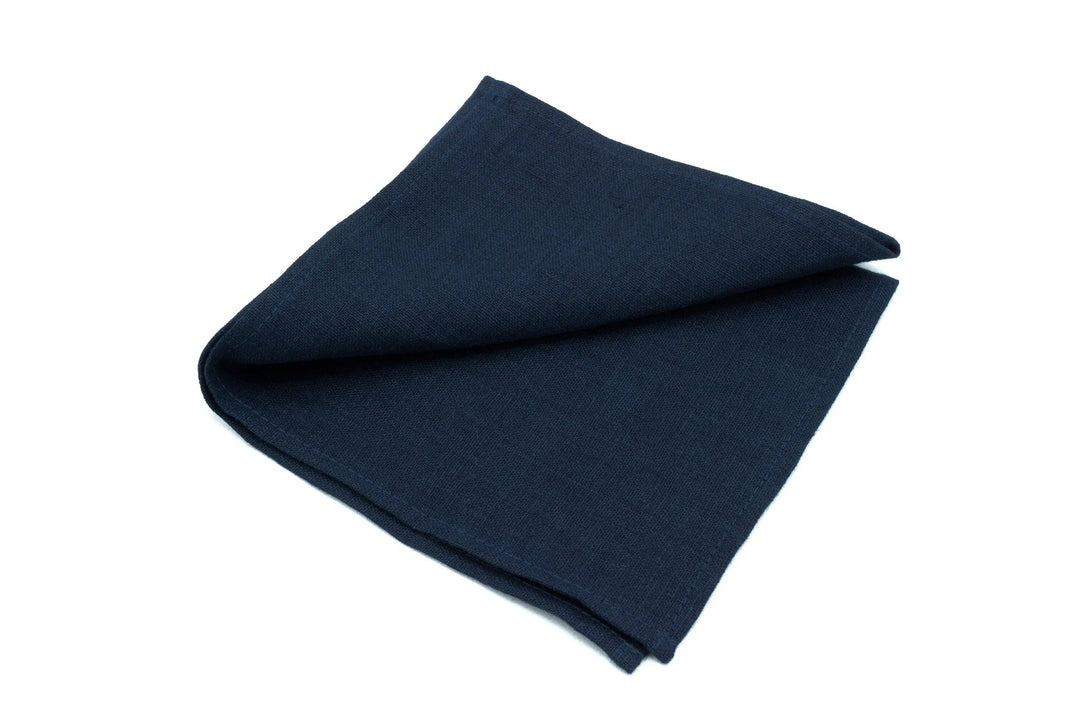 Midnight Blue color linen groomsmen bow ties for weddings / Unique gift for men husband or boyfriend