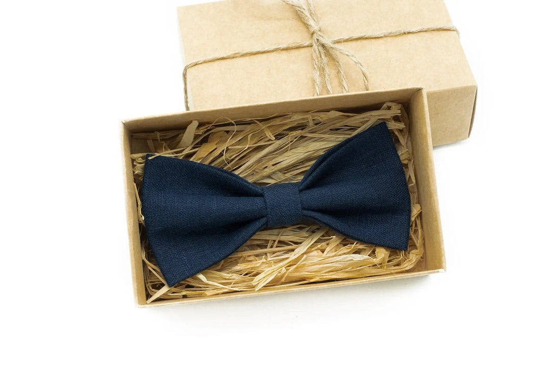 Midnight Blue classic best men ties for weddings / Pre-tied ring bearer and baby boys bow ties