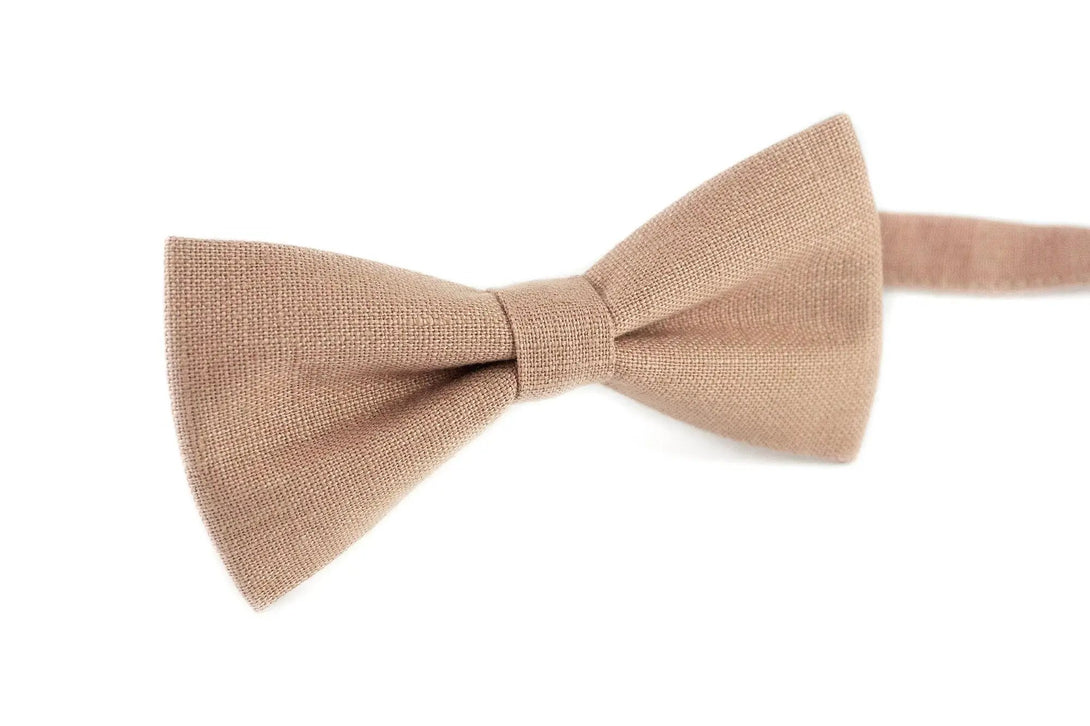 Taupe color bow ties for man and toddler boys / Light brown wedding neckties for groomsman