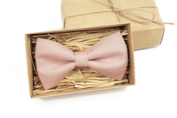 Dusty pink pre-tied groomsmen bow ties for weddings / Boys bow ties for ring bearer bow tie