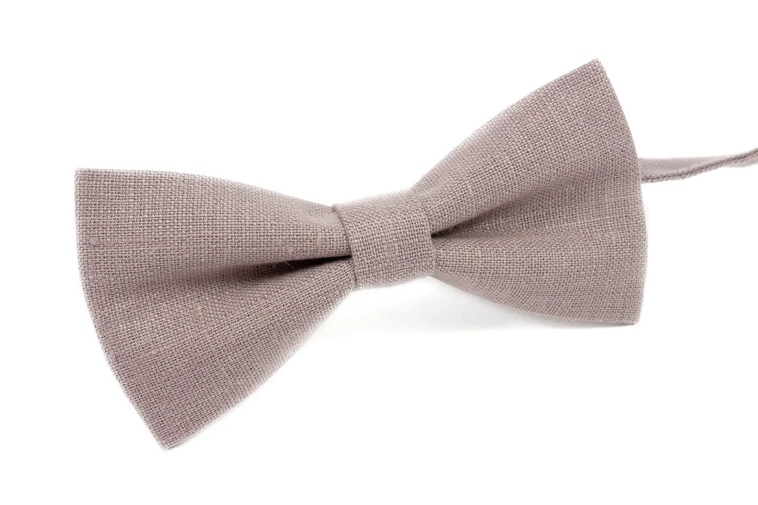 Dark Mauve linen wedding bow ties for groomsmen / Mauve handmade bow ties for men and toddler boys