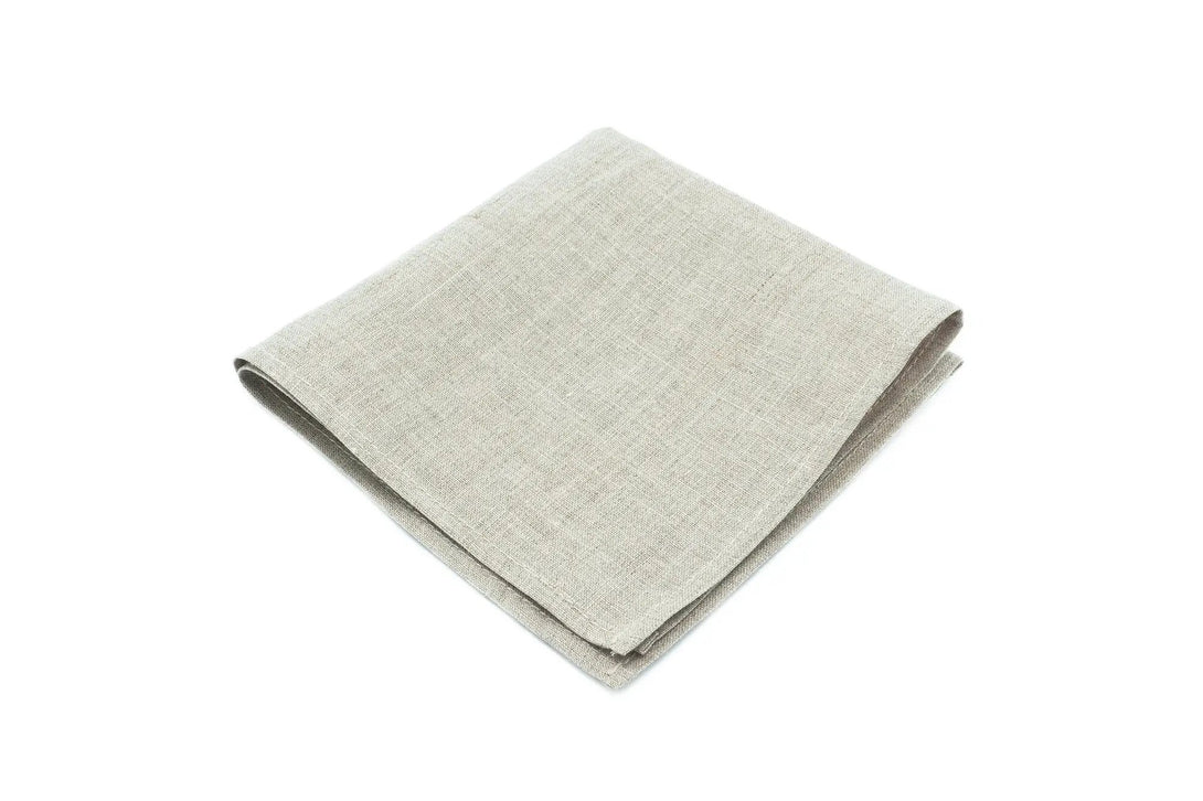 Natural linen color linen pocket square / handkerchief available with groomsmen necktie / Rustic wedding gift for men