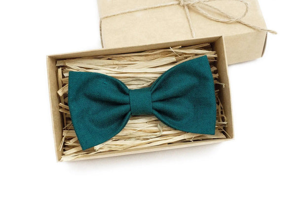 Teal green wedding bow ties for groomsmen proposal gift / Future father in law gift and anniversary gift for husband