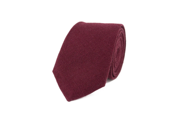 Plum color linen wedding necktie for groomsmen proposal gift / Necktie for man