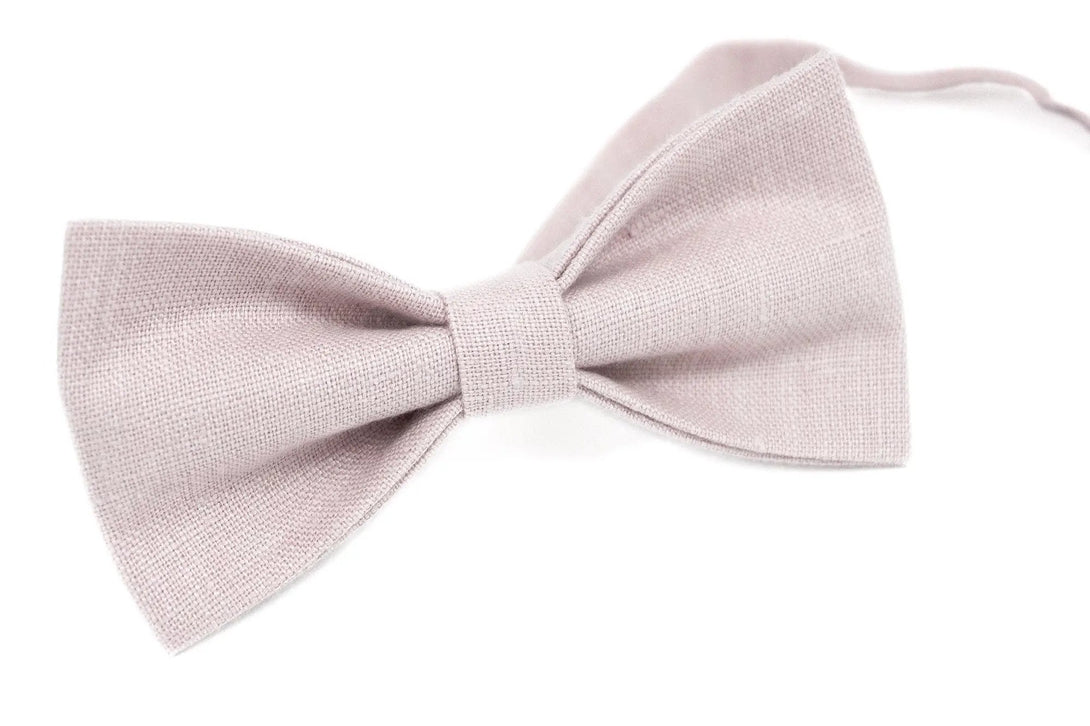 Dusty rose pre-tied linen best men ties for weddings / Anniversary gift for husband or boyfriend