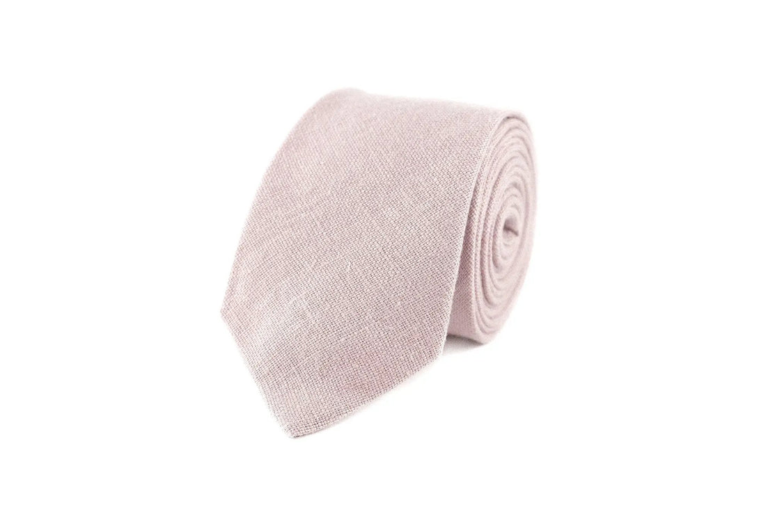 Dusty rose pre-tied linen best men ties for weddings / Anniversary gift for husband or boyfriend