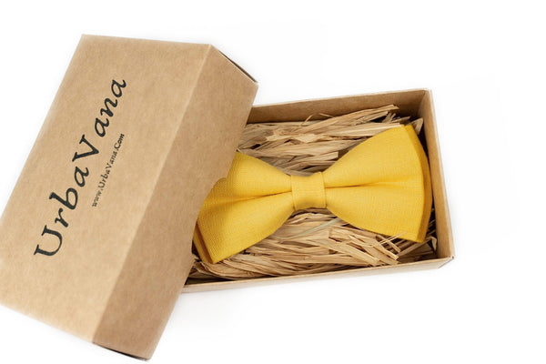 Yellow mens wedding bow ties for groomsmen