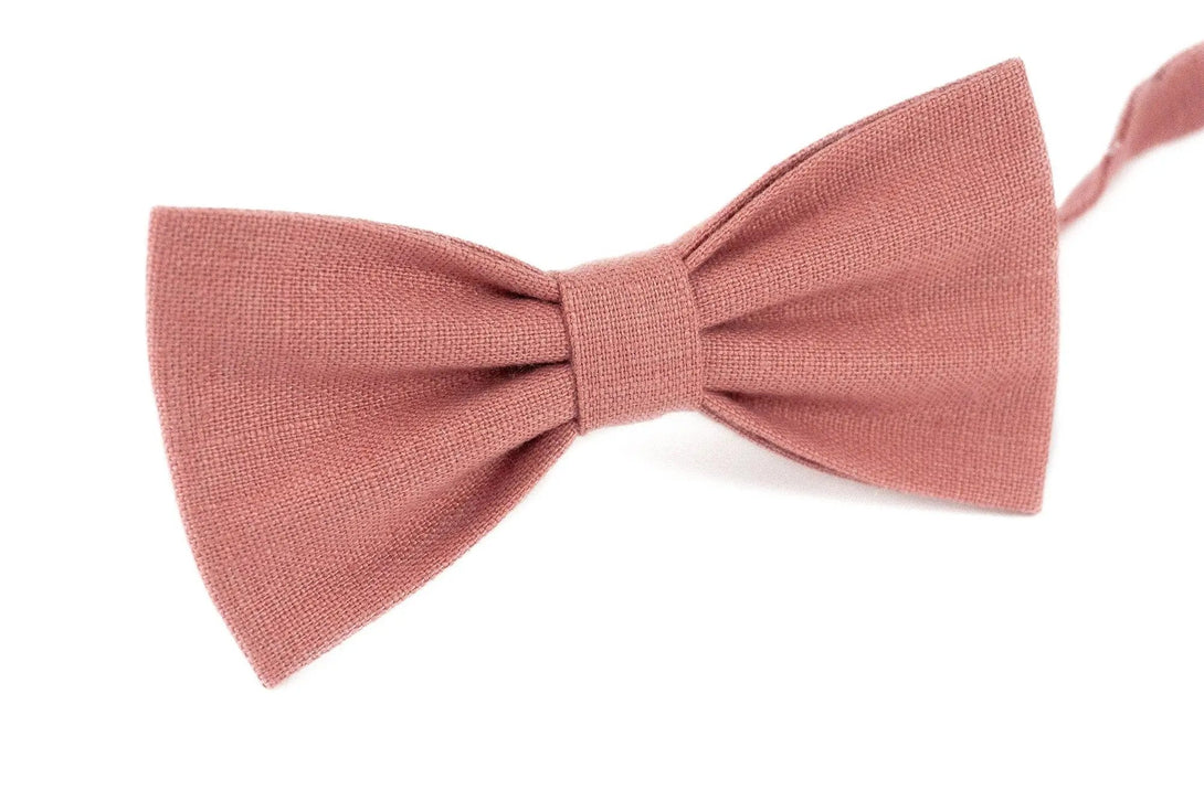 Dark dusty rose pre-tied groomsman bow ties for weddings / Anniversary gift for husband or boyfriend