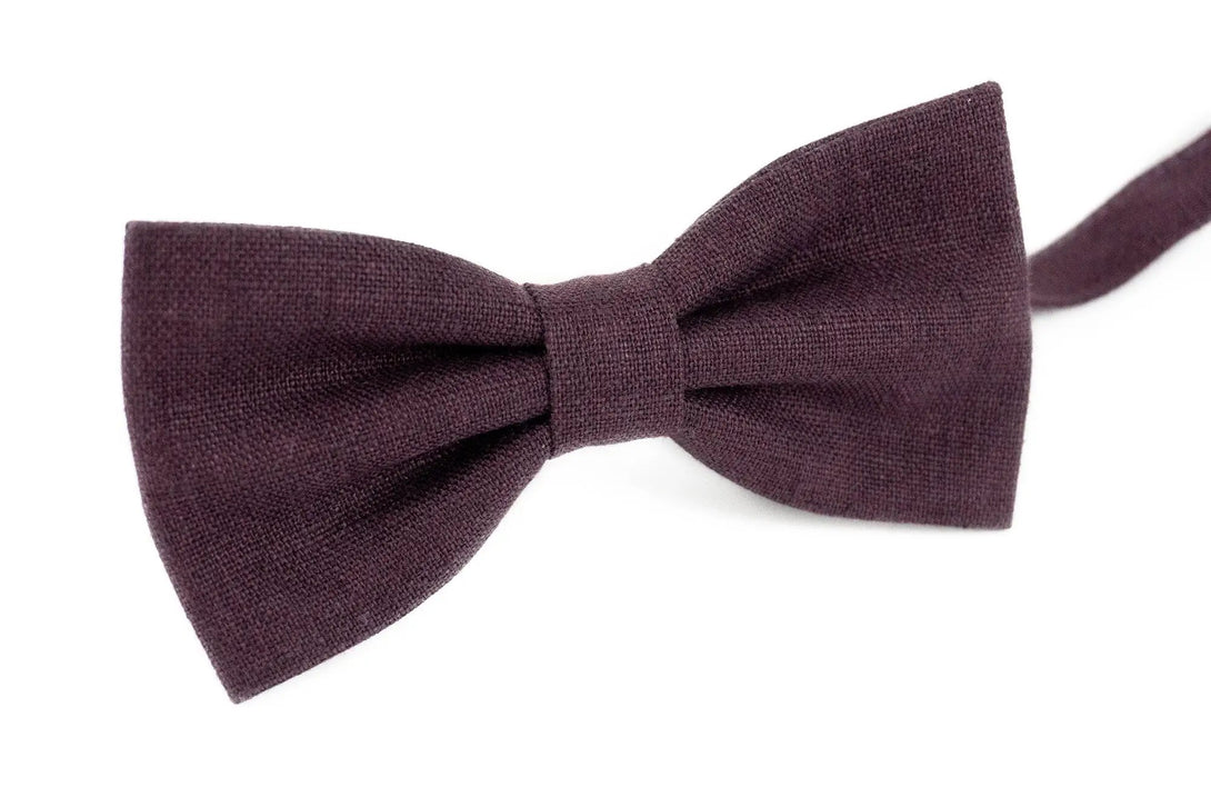 Eggplant color butterfly wedding bow tie for groomsman / Purple color bow ties for men and toddler boys